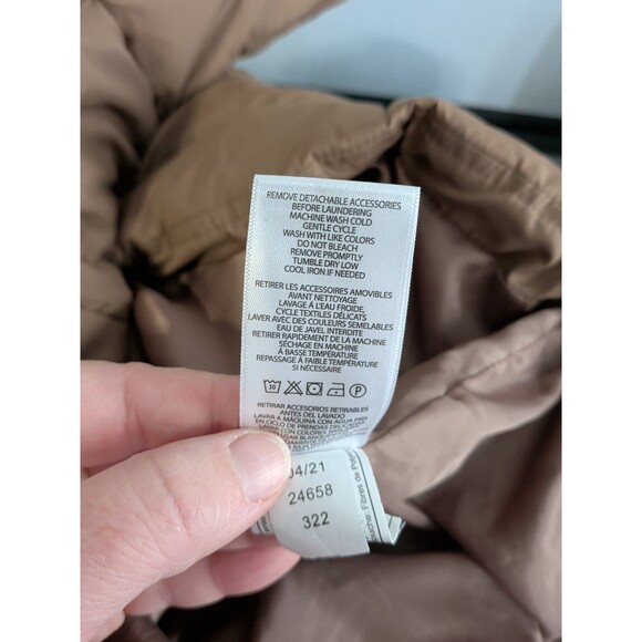 Lauren Ralph Lauren Goose Down Puffer Parka Jacket Women's Medium Brown Wool hoo - Picture 10 of 13